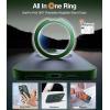 TORRAS 360°Rotatable Ring for iPhone 15 Pro Case, Compatible with MagSafe 15 Pro Case with Stand Translucent Slim Protective Ring Holder Military Grade Shockproof Cover for 15 Pro 2023, Black(Green)