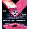 TORRAS Magnetic Guardian Designed for iPhone 14 Pro Max Case [Military Grade Drop Tested] [Compatible with MagSafe] Slim Translucent Matte Case for iPhone 14 Pro Max Phone Case 6.7″, Mystic Black(Hot Pink)