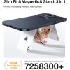 TORRAS Magnetic Slim Fit for iPhone 16 Pro Max Case with Stand, Ultra-Thin 16 Pro Max Phone Case Compatible with MagSafe, Built-in Stash Stand, Light Anti-Scratch Matte Hard PC 6.9 inch, Black(1-Black Titanium)