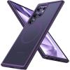 TORRAS Magnetic Guardian Only for Samsung Galaxy S23 Case 6.1″, [Military Grade Drop Tested] [Compatible with MagSafe] Semi-Clear Hard Back & Soft Edge Slim PC & TPU S23 Case 6.1 Inch, Black(Purple)