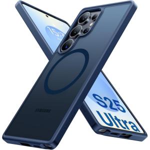 TORRAS Magnetic Guardian Only for Samsung Galaxy S23 Case 6.1″, [Military Grade Drop Tested] [Compatible with MagSafe] Semi-Clear Hard Back & Soft Edge Slim PC & TPU S23 Case 6.1 Inch, Black(Navy Blue)