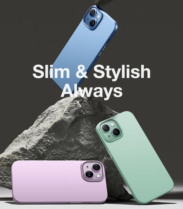 imageTORRAS Slim Fit Designed for iPhone 15 Case Ultra Thin as No Case onVelvety Touch Sturdy Protective Cover with AntiScratch Hard Plastic Super Slim Phone Case for iPhone 15 61 Blue1 Black