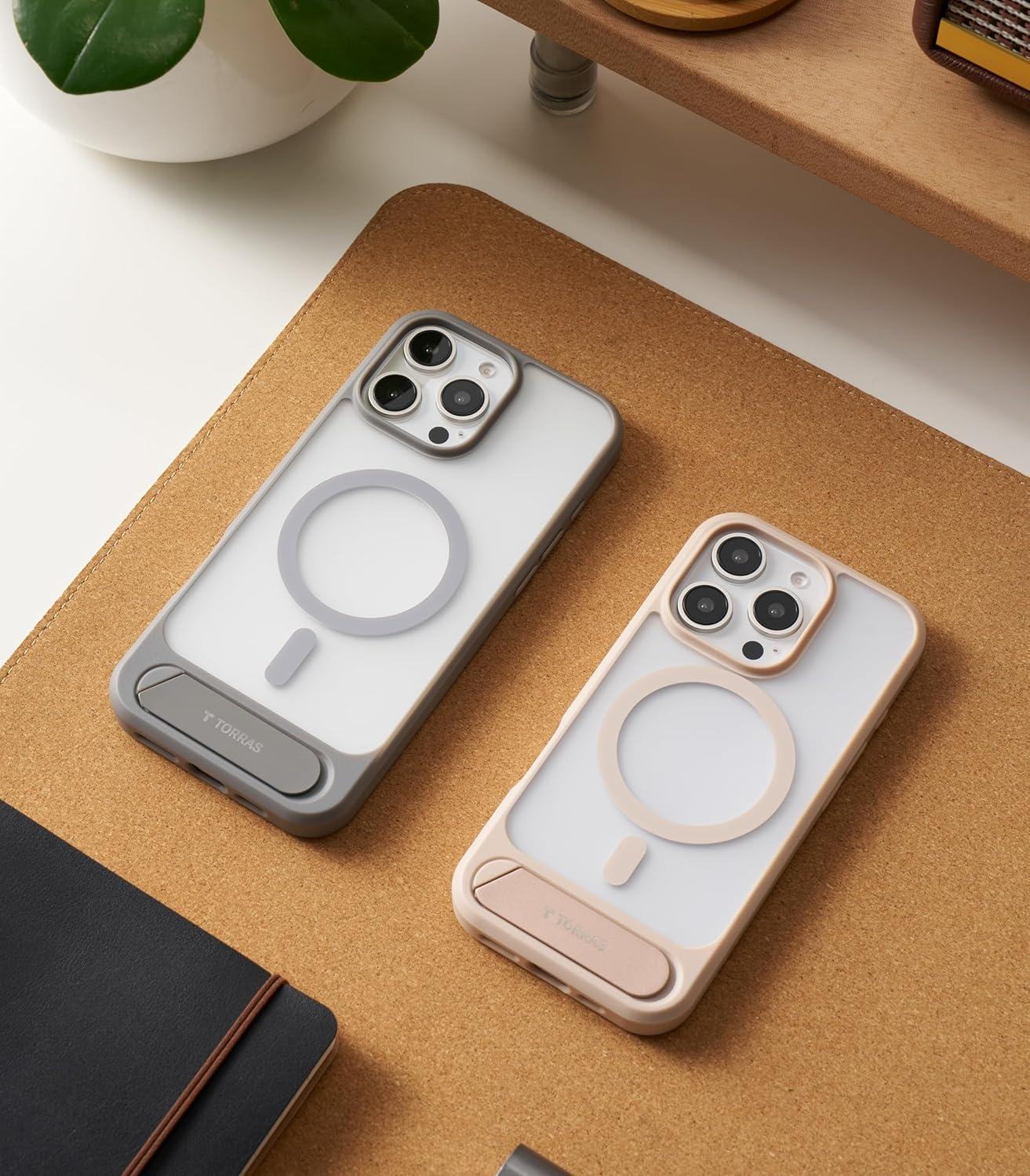 imageTORRAS Upgraded Magnetic amp Stand for iPhone 14 Pro Case Military Grade Drop Tested Compatible with MagSafe Slim Thin Light Frosted Case for iPhone 14 Pro Phone Case Professional 61 BlackGray