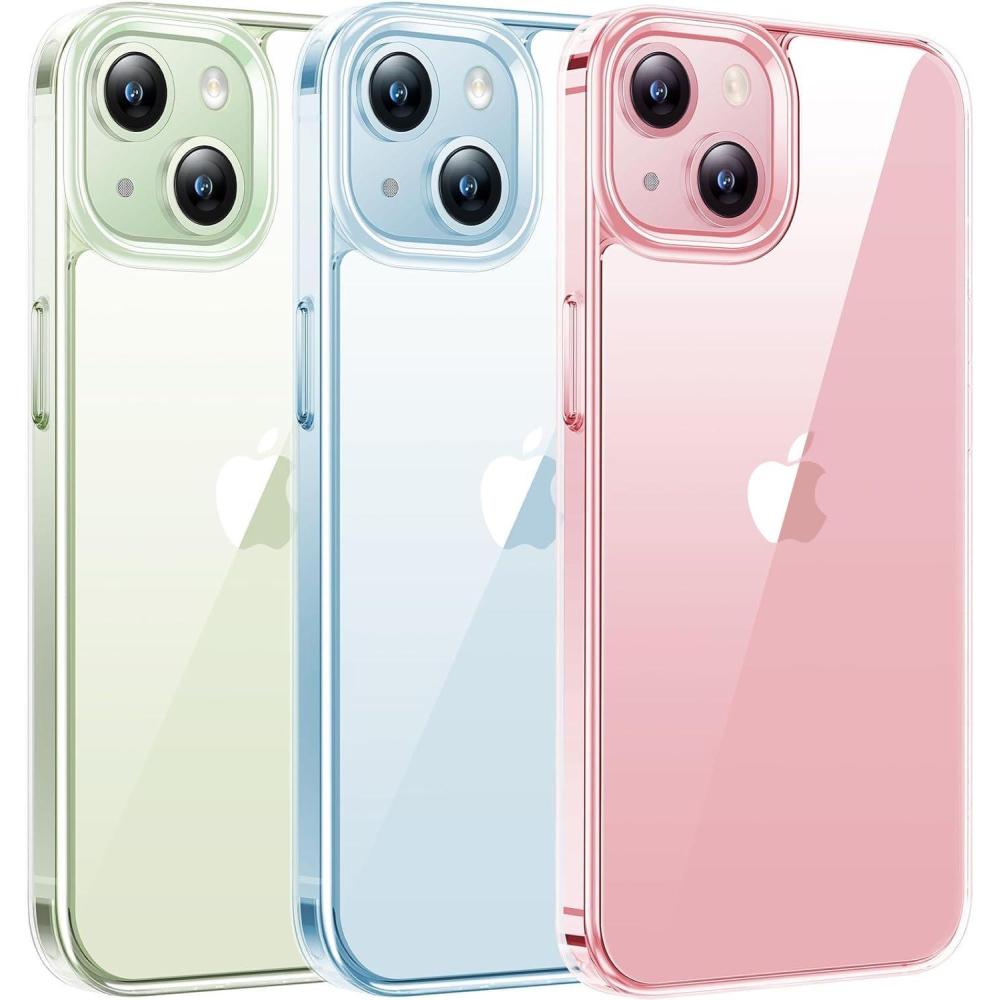 imageTORRAS Designed for iPhone 15 Case 12FT Military Grade Drop Protection Protective Shockproof Hard Matte Slim Phone Case for iPhone 15 Phone Case with Translucent Back Silicone Edge BlackClear