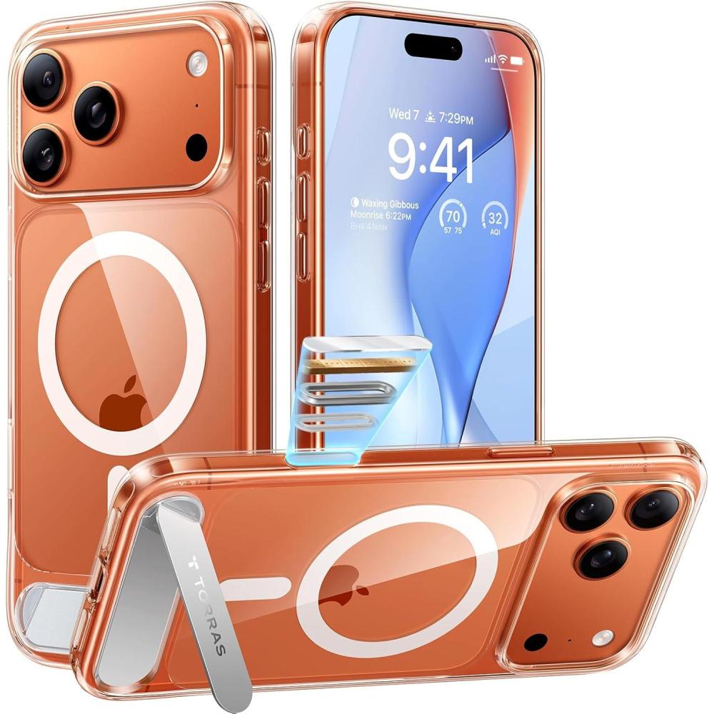 imageTORRAS Upgraded Magnetic amp Stand for iPhone 14 Pro Case Military Grade Drop Tested Compatible with MagSafe Slim Thin Light Frosted Case for iPhone 14 Pro Phone Case Professional 61 BlackClear17 Pro