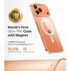 TORRAS Magnetic Slim Fit for iPhone 17 Pro Case 6.3 inch, Ultra-Thin, Compatible with MagSafe, Lightweight Matte Anti-Scratch Hard PC Cover Phone Case for iPhone 17 Pro OriginFit, Glossy Orange(3-Clear)