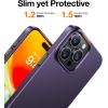 TORRAS Slim Fit Designed for iPhone 15 Pro Max Case 6.7 inch, Ultra-Thin 15 Pro Max Case 2023, Lightweight Hard PC Cover Phone Cases for iPhone 15 ProMax Case Matte Black, OriginFit(Purple Titanium)