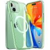 TORRAS Shockproof for iPhone 15 Pro Max Case Clear [Military-Grade Drop][Compatible with MagSafe][Yellowing Resistant] Hard PC Back, White Bumper Phone Case iPhone 15 Pro Max, Clear(4-Green)