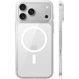 TORRAS Magnetic Slim Fit for iPhone 17 Pro Case 6.3 inch, Ultra-Thin, Compatible with MagSafe, Lightweight Matte Anti-Scratch Hard PC Cover Phone Case for iPhone 17 Pro OriginFit, Glossy Orange(3-Clear)