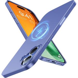 TORRAS Magnetic Slim-Fit for iPhone 16 Case 6.1 inch, Ultra-Thin 16 Phone Case Compatible with MagSafe Phone 16 Case, Light Anti-Scratch Matte Hard PC Bayer OriginFit, Blue Purple(Blue Purple)